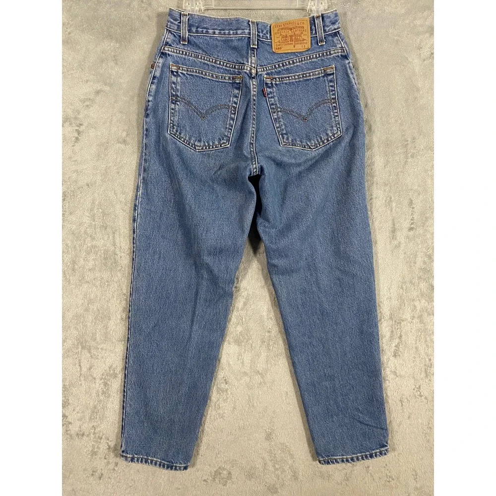 VTG Levi's Jeans Sz 10 S Faded Blue 550 Relaxed Fit Tapered Leg High Rise 90s‎